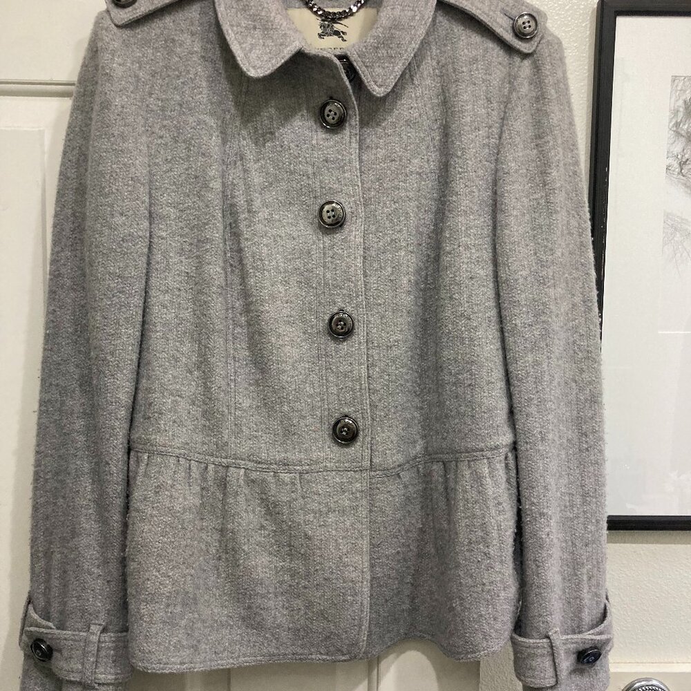 Burberry Classic Wool Gray Coat